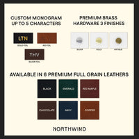 Monogrammed Leather Rocks Glass Cover