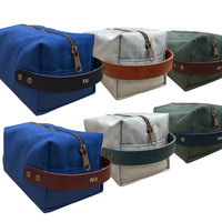 Personalized Canvas and Leather Dopp Kit