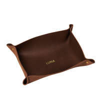 Personalized Leather Rivet Valet Tray