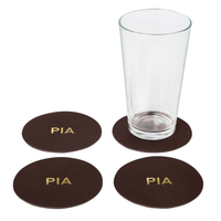 Personalized Leather Circle Coasters - Set of 4