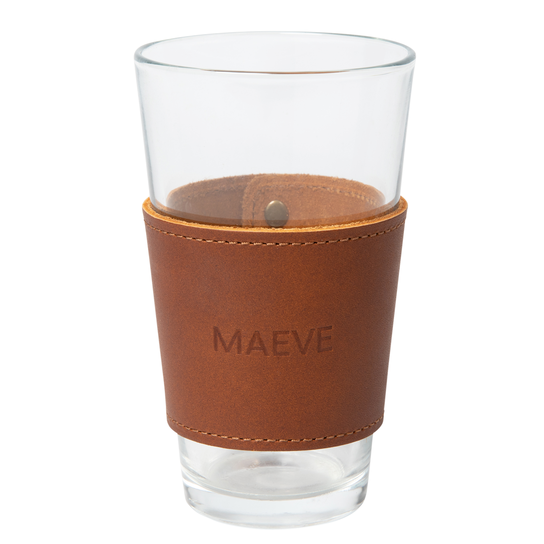 Personalized Leather Pint Glass Sleeve