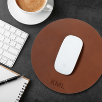 Personalized Round Leather Mouse Pad