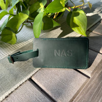 Personalized Sewn Leather Luggage Tag