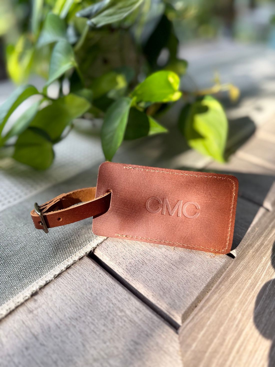 Personalized Sewn Leather Luggage Tag