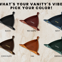 Personalized Leather Ring Tray