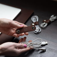 Personalized Leather Cord Keeper - SET OF 3