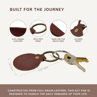 Personalized Leather Circle Key Fob