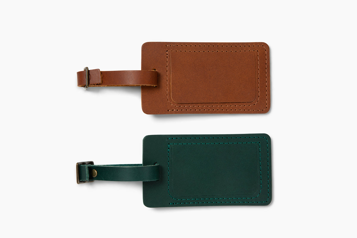 Personalized Sewn Leather Luggage Tag | Monogrammed, USA Made
