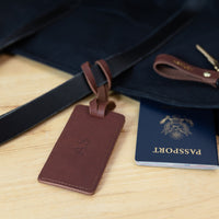 Personalized Sewn Leather Luggage Tag