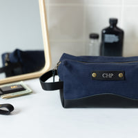 Personalized Canvas and Leather Dopp Kit