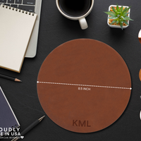 Personalized Round Leather Mouse Pad