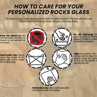 Monogrammed Leather Rocks Glass Cover