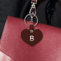Personalized Leather Heart Keychain