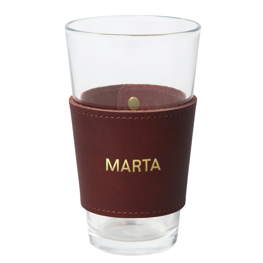 Personalized Leather Pint Glass Sleeve