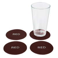 Personalized Leather Circle Coasters - Set of 4