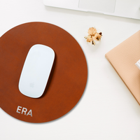 Personalized Round Leather Mouse Pad