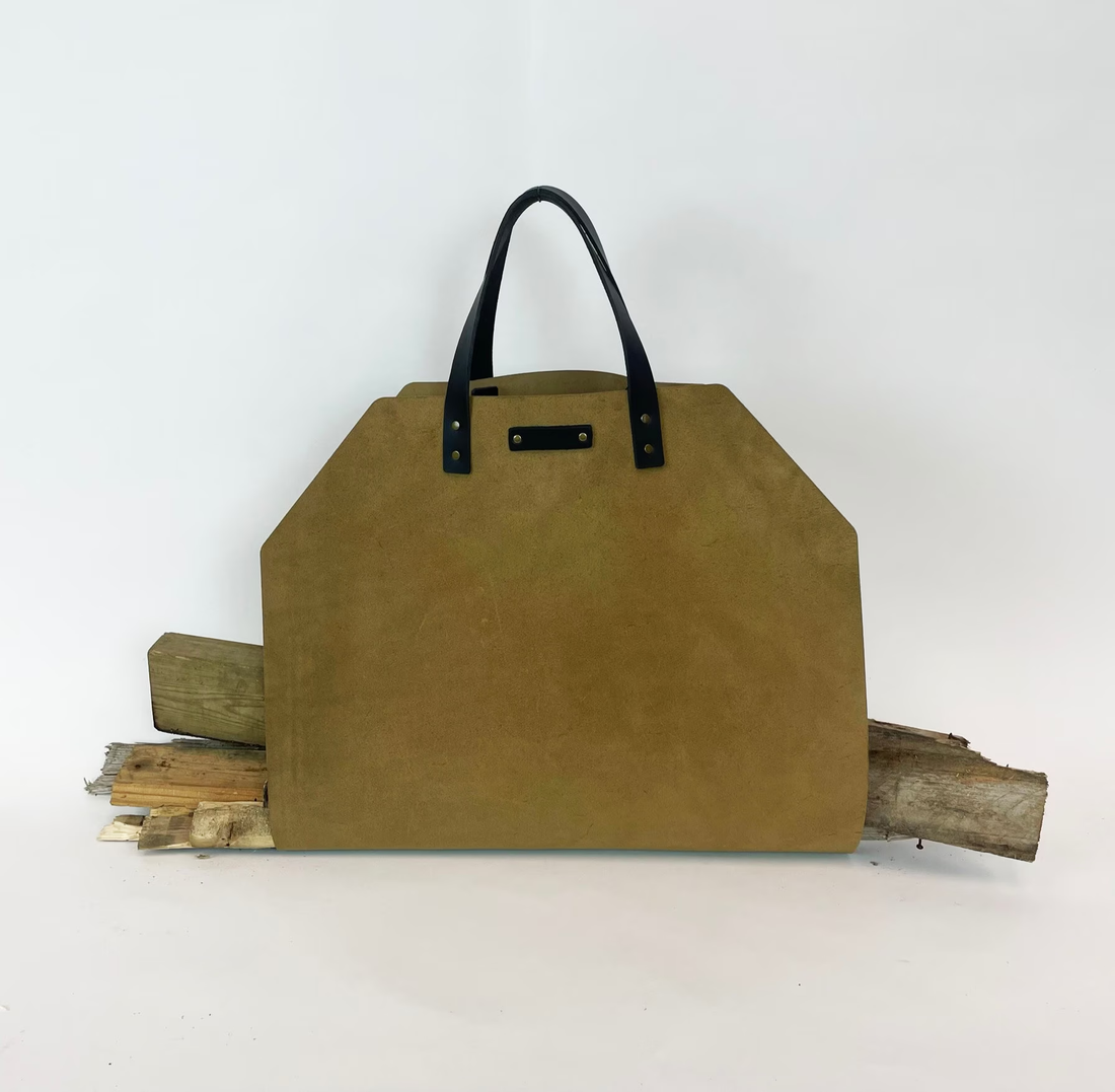 All Leather Log Carrier