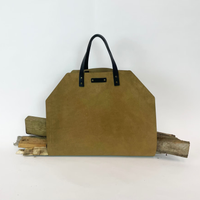 All Leather Log Carrier