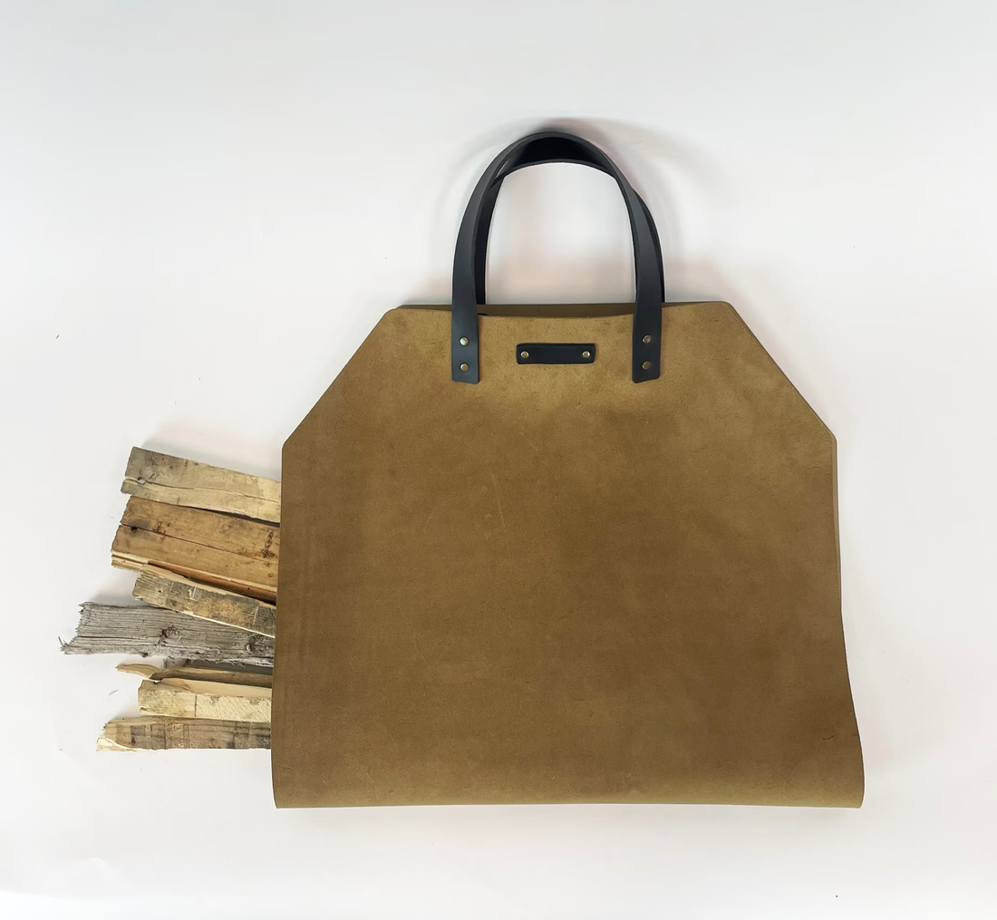 All Leather Log Carrier