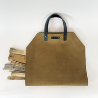 All Leather Log Carrier