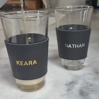 Personalized Leather Pint Glass Sleeve