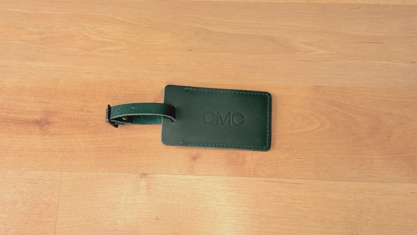 Personalized Sewn Leather Luggage Tag | Monogrammed, USA Made