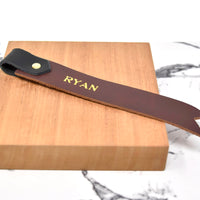 Two-Tone Personalized Leather Bookmark