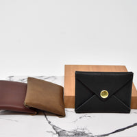 Personalized Leather Snap Card Wallet