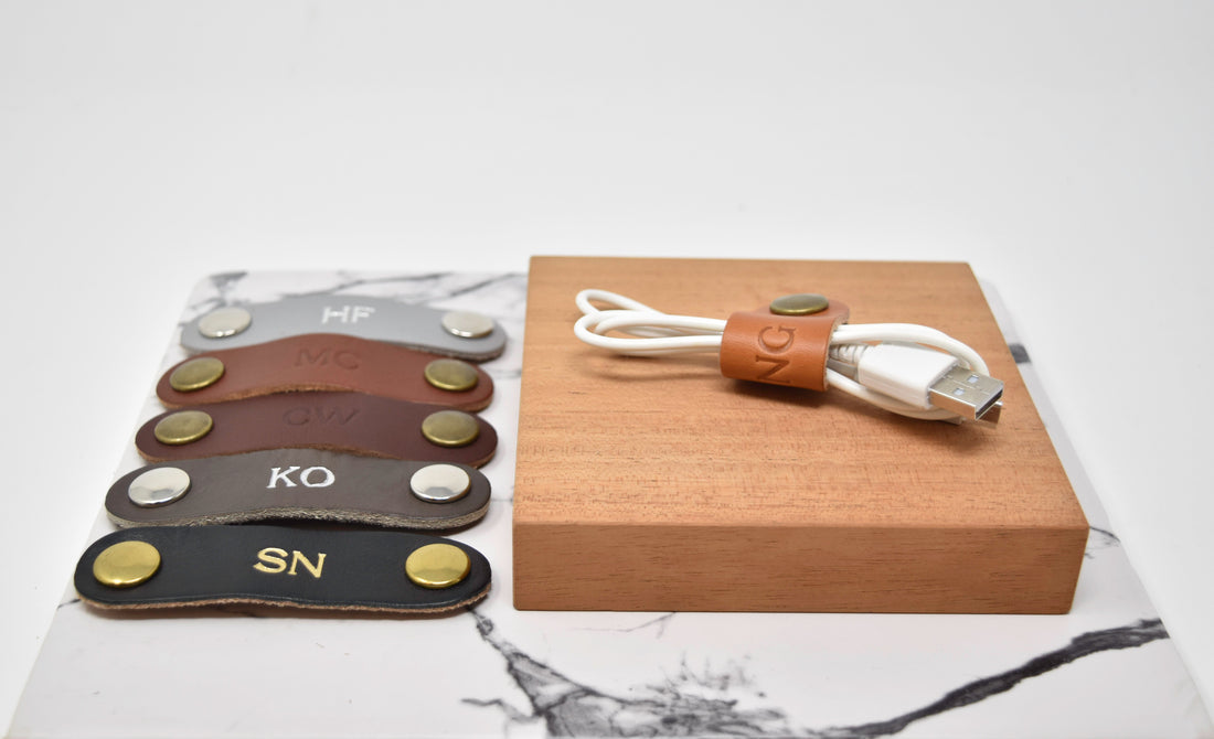 Personalized Leather Cord Keeper