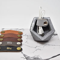 Personalized Leather Cord Keeper - SET OF 3