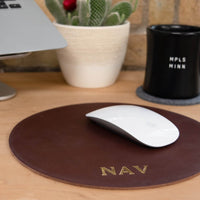 Personalized Round Leather Mouse Pad