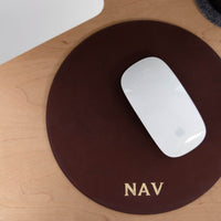 Personalized Round Leather Mouse Pad