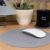 Personalized Round Leather Mouse Pad