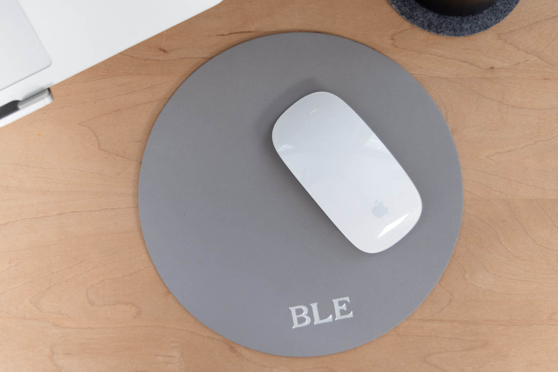 Personalized Round Leather Mousepad