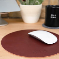 Personalized Round Leather Mousepad