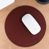 Personalized Round Leather Mouse Pad