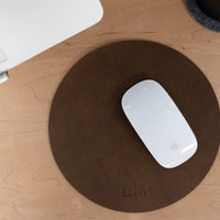 Personalized Round Leather Mouse Pad