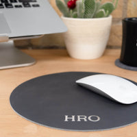 Personalized Round Leather Mouse Pad