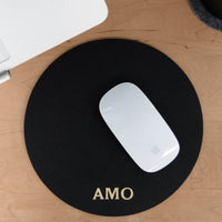 Personalized Round Leather Mouse Pad
