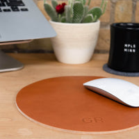 Personalized Round Leather Mouse Pad