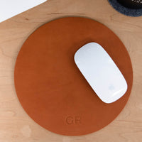 Personalized Round Leather Mouse Pad