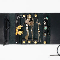 Custom Leather Jewelry Organizer in Black