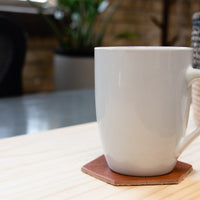 Personalized Leather Hexagon Coasters - Set of 4