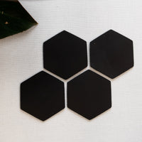 Personalized Leather Hexagon Coasters - Set of 4