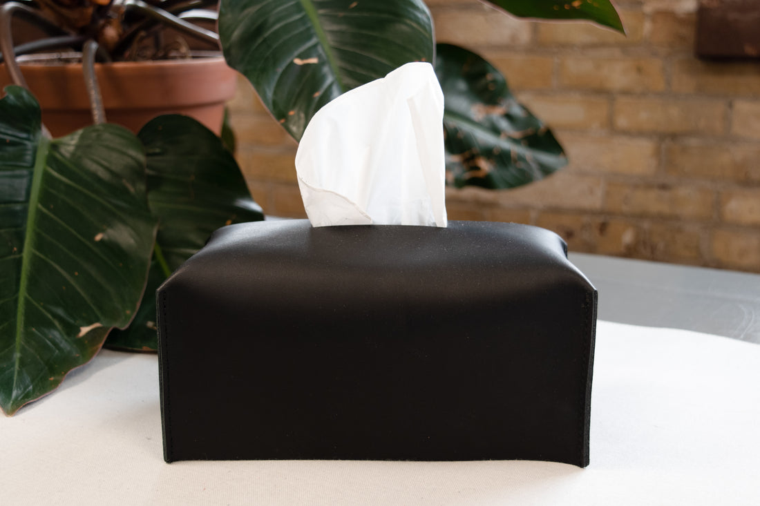 Rectangle Leather Tissue Box Cover