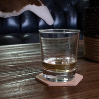 Personalized Leather Hexagon Coasters - Set of 4