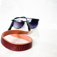 Monogrammed Leather Sunglass Strap