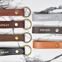 Double Sided Personalized Leather Keychain