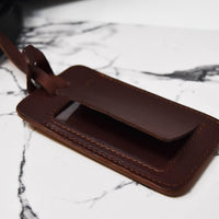 Personalized Sewn Leather Luggage Tag