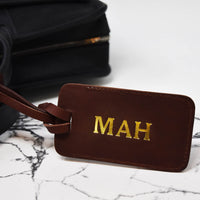 Personalized Sewn Leather Luggage Tag